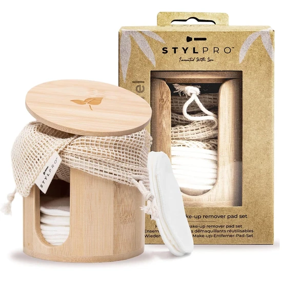 Stylpro Bamboo Barrel With 8 Reusable Bamboo Pads