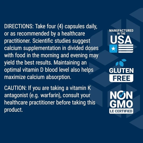 Life Extension Bone Restore Elite With Super Potent K2 Capsules 120 Capsules