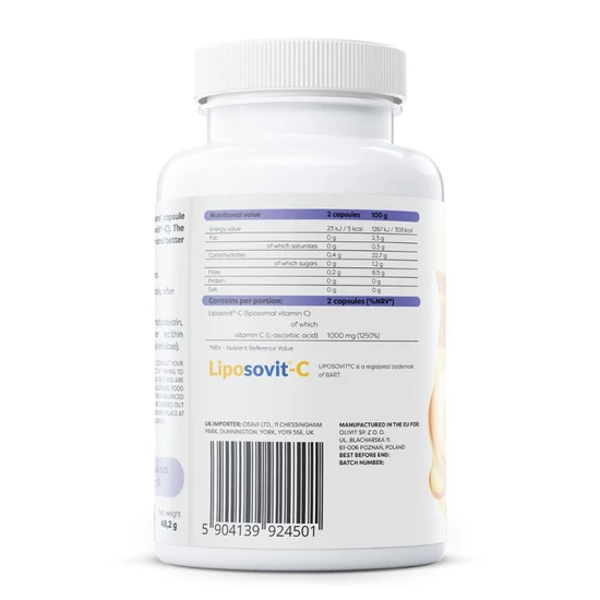 Osavi Liposomal Vitamin C, 1000mg Vegicaps 60 Vegicaps