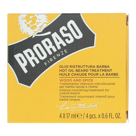 Proraso Wood & Spices Hot Oil Beard Treatment 4 x 17ml