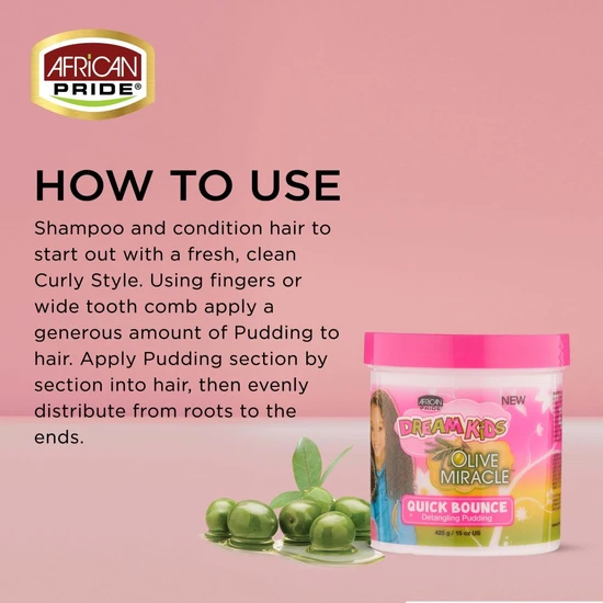 African Pride Dream Kids Olive Miracle Detangling Leave-In Conditioner 425g