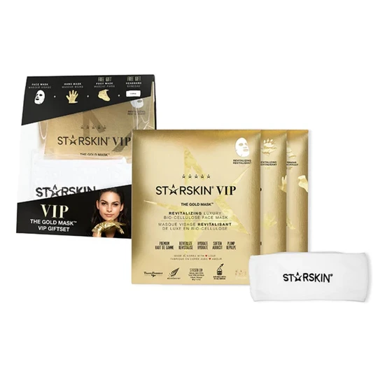 STARSKIN VIP Gold Mask Gift Set The Gold Foot Mask + Face Mask + Hand Mask