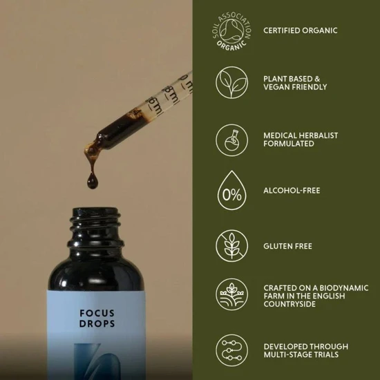 The Herbtender Organic Focus Drops 30ml