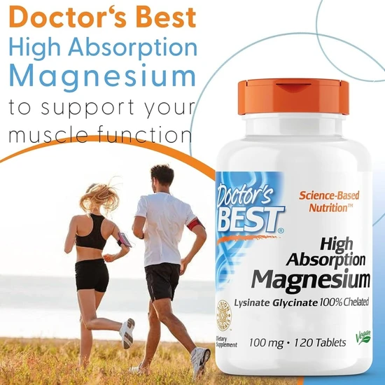 Doctor's Best High Absorption Magnesium 100mg Tabs 120