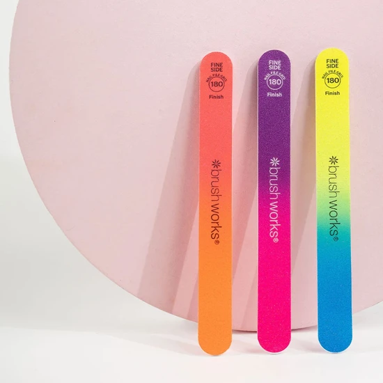 Brushworks Neon Nail Files 3 Pack