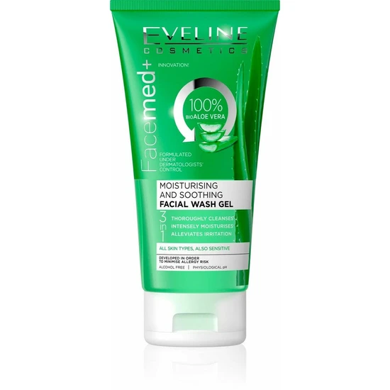 Eveline Facemed Aloe Vera Moisturising Soothing Facial Wash Gel 150ml
