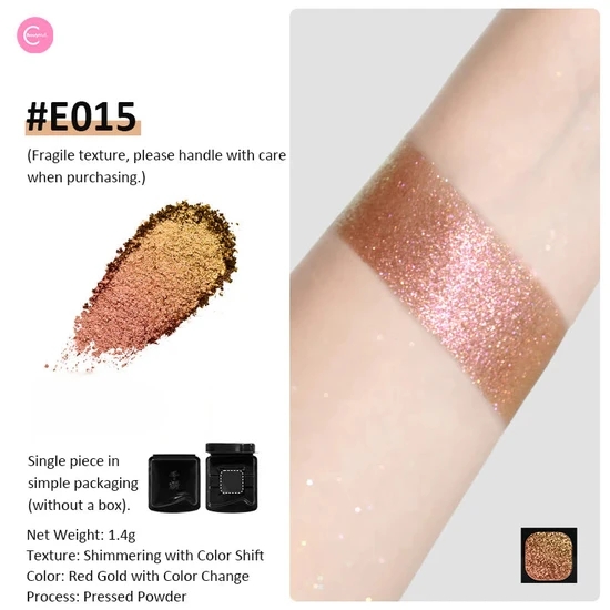 Glisten Cosmetics E015 Red/Gold Duochrome Single Eyeshadow Cheeryep