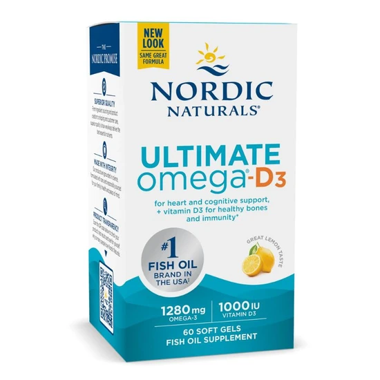 Nordic Naturals Ultimate Omega-D3 1280mg Lemon 60 Softgels