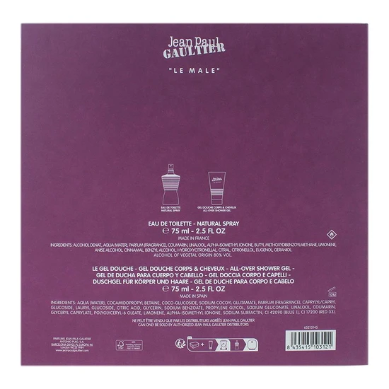 Jean Paul Gaultier Le Male Eau De Toilette 75ml + Shower Gel 75ml Gift Set For Him 75ml