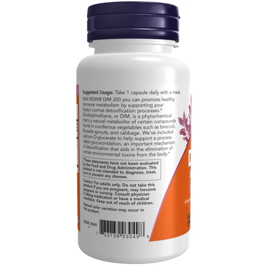 NOW Foods DIM 200 Diindolylmethane Capsules 90 Capsules