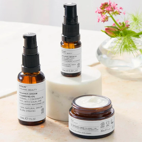 Evolve Beauty The Daily Dream Set 10ml Cleansing Oil, 10ml Serum & 30ml Facial Cream