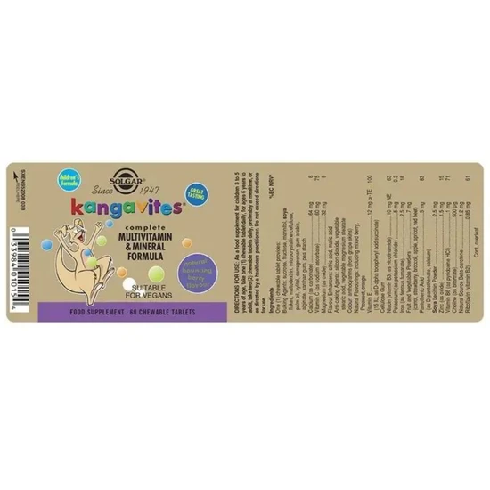 Solgar Kangavites Bouncin' Berry Chewable Tablets 60 Tablets