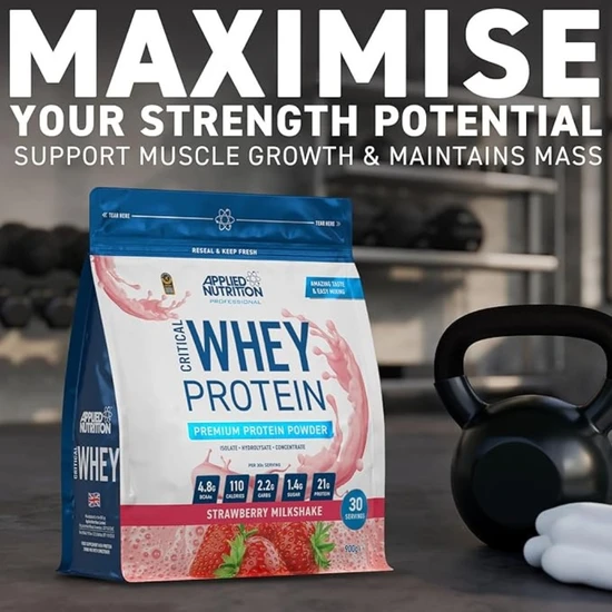 Applied Nutrition Critical Whey Strawberry Milkshake 900g