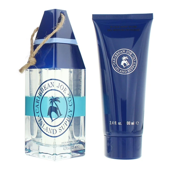 Caribbean Joe Turquoise Waters Eau De Toilette 125ml Gift Set 125ml & 100ml Body Wash