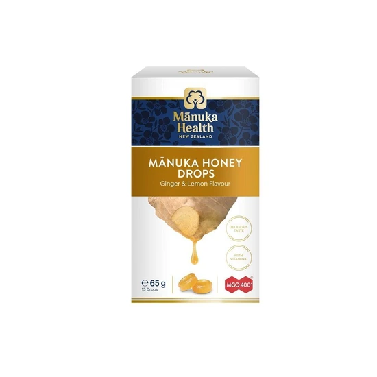 Manuka Health MGO 400+ Manuka Honey Drops With Ginger & Lemon 65g