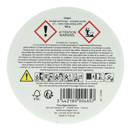 Courreges Slogan Candle 190g