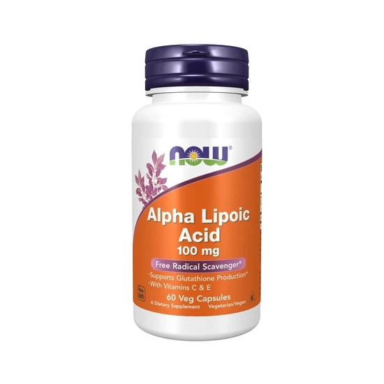 NOW Foods Alpha Lipoic Acid With Vitamins C & E 100mg Capsules 60 Capsules
