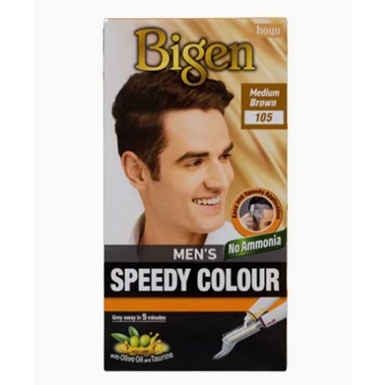 Bigen Men's Speedy Colour Hair Dye Medium Brown 105