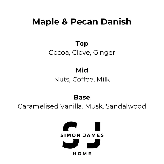 Simon James Home Maple & Pecan Danish Handmade Soy Wax Candle 220g