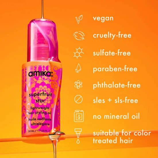 Amika Superfruit Star Lightweight Hair Styling Oil 50ml