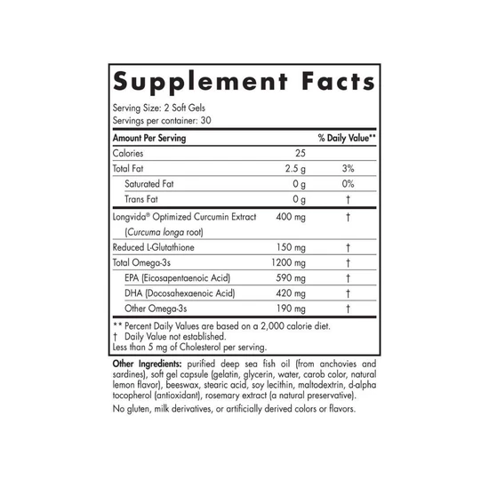 Nordic Naturals Omega Curcumin 1200mg Softgels 60 Softgels