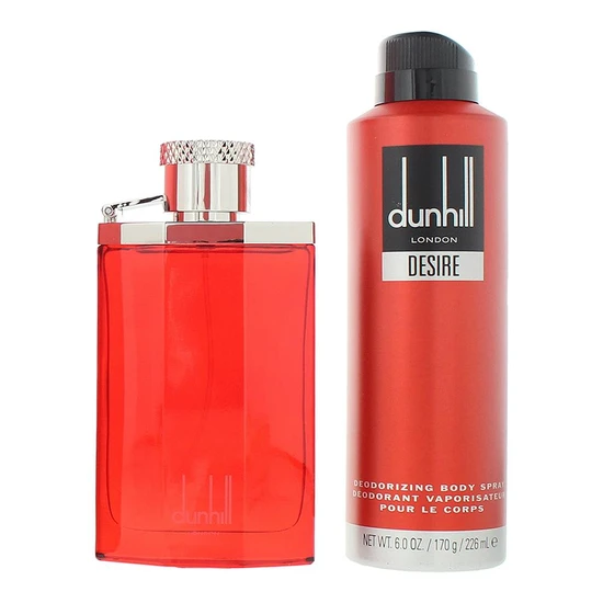 Dunhill London Desire Red Eau De Toilette Gift Set 100ml Eau De Toilette + 226ml Body Spray