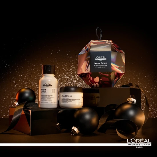 L'Oréal Professionnel Metal Detox Bauble Mini Shampoo & Mask Gift Set Prevent Breakage & Colour Fade from Hard Water