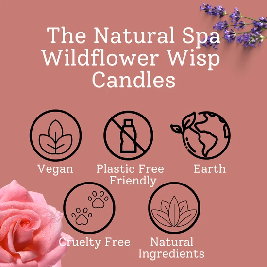 thenaturalspa The Natural Spa Wildflower Wisp Hand Poured Coconut Wax Candle 180ml