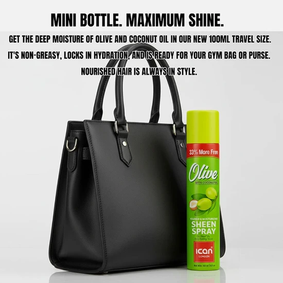 Ican London Olive Sheen Spray With Coconut Oil 100ml