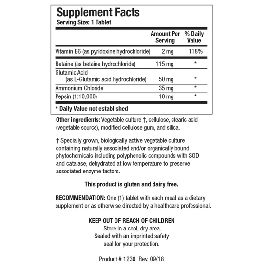 Biotics Research HCl-Plus Tablets 90 Tablets