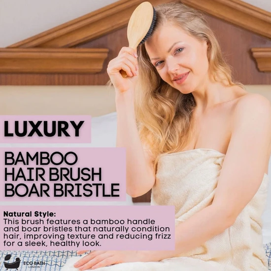 Eco Bath London Bamboo Hair Brush Boar Bristle