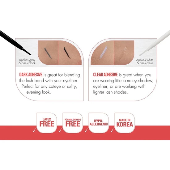 DUO 2-in-1 Brush-on Strip Lash Adhesive White/Clear + Dark Tone 5g