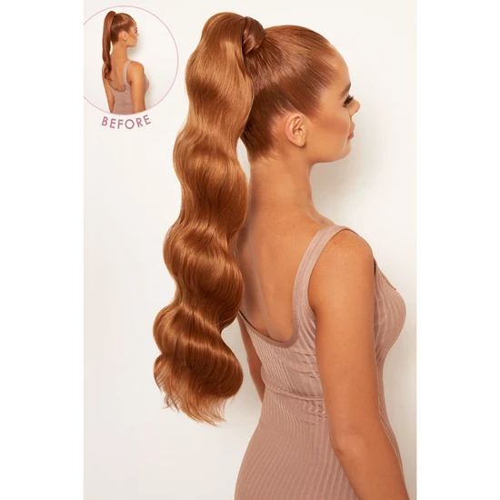 LullaBellz Grande 26" Hollywood Wave Wraparound Pony Silver Grey