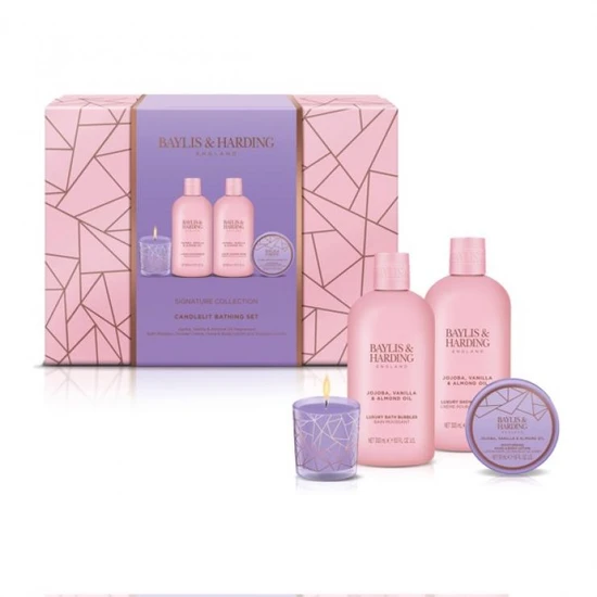 Baylis & Harding Jojoba, Vanilla & Almond Oil Luxury Candlelit Bathing Gift Set