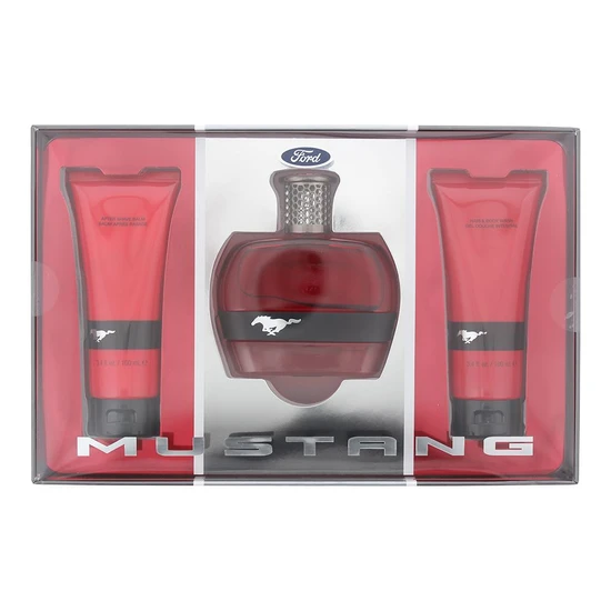 Mustang Red Gift Set 100ml Eau De Toilette + 100ml Aftershave Balm + 100ml Body Wash
