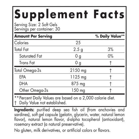 Nordic Naturals Ultimate Omega 2x Sport 60 Softgels