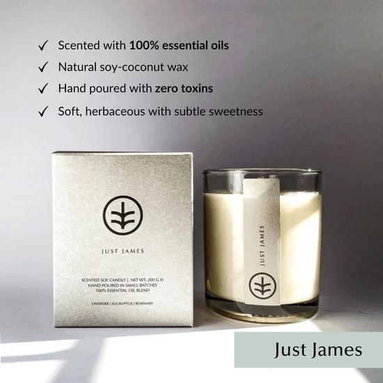 Ethical Bedding Non-Toxic Organic Candle Hand Poured Natural Cologne / Small 70g