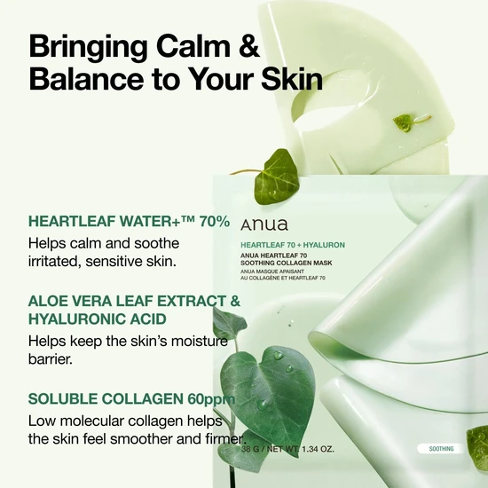 ANUA 70 Soothing Collagen Mask x4