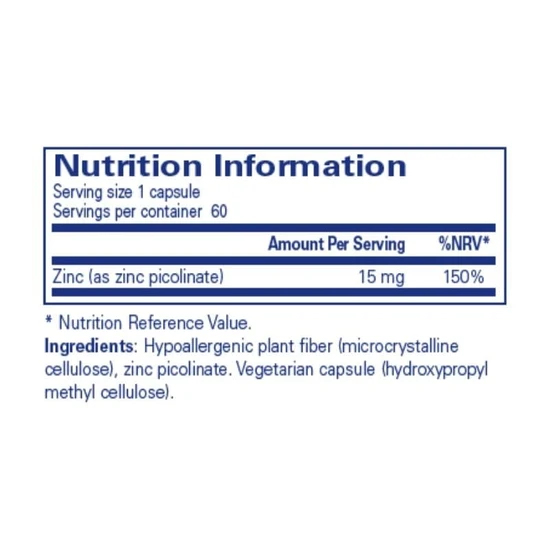 Pure Encapsulations Zinc 15 Capsules 60 Capsules