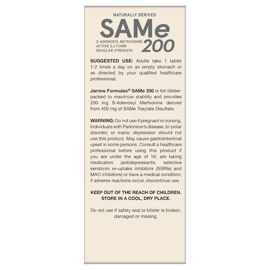 Jarrow Formulas SAMe 200 Tablets 60 Tablets