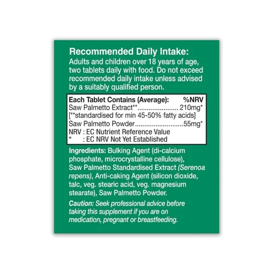Health Aid Saw Palmetto Tablets 30 Tablets