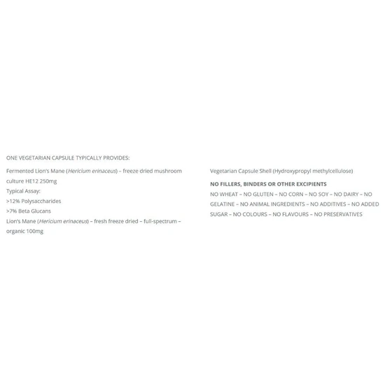 Terranova Fermented Lion's Mane Capsules 50 Capsules