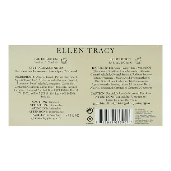Ellen Tracy Classic Eau De Parfum 100ml Gift Set 100ml & 100ml Body Lotion
