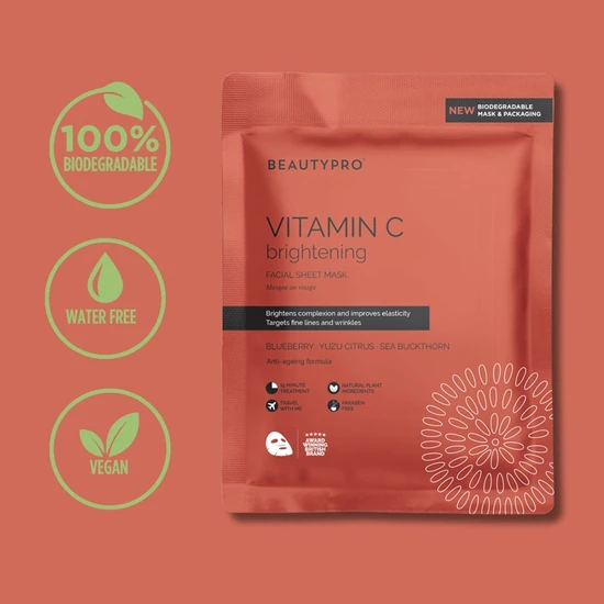 BeautyPro Brightening Collagen Sheet Mask With Vitamin C 23ml