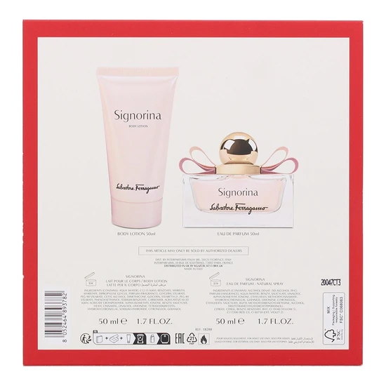 Salvatore Ferragamo Signorina Eau De Parfum 50ml Gift Set 50ml Eau De Parfum & 50ml Body Lotion