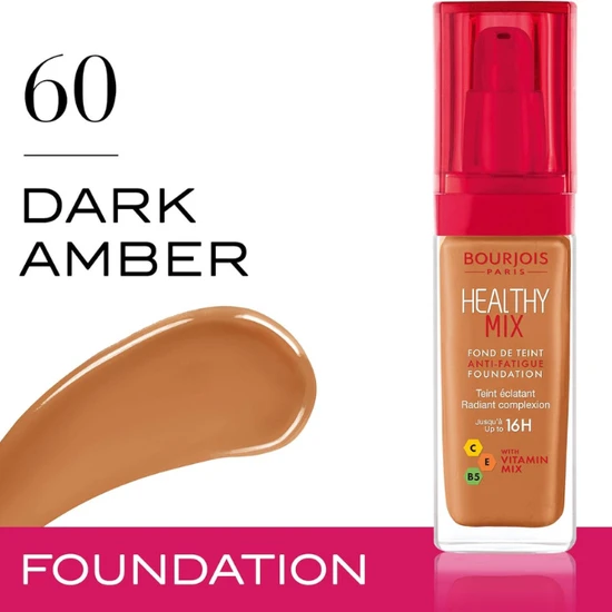 Bourjois Healthy Mix Anti-Fatigue Medium Foundation 6 Dark Amber