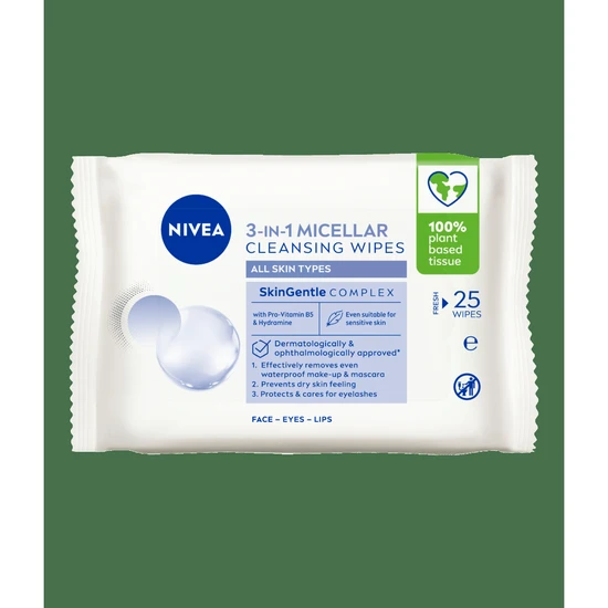 Nivea 3-In-1 Refreshing Cleansing Wipes 25 Wipes