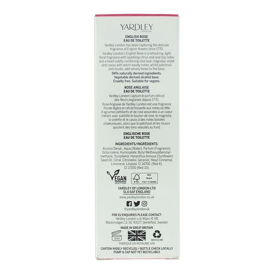 Yardley English Rose Eau De Toilette 50ml
