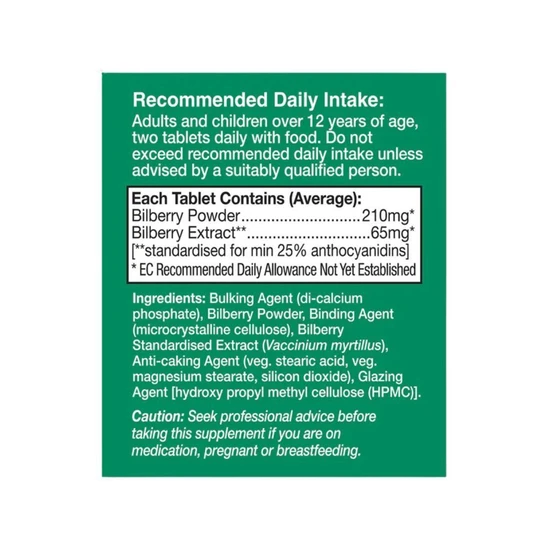 Health Aid Bilberry 275mg 30 Tablets