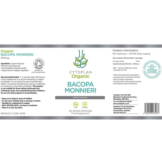 Cytoplan Bacopa Monnieri Capsules 60 Capsules
